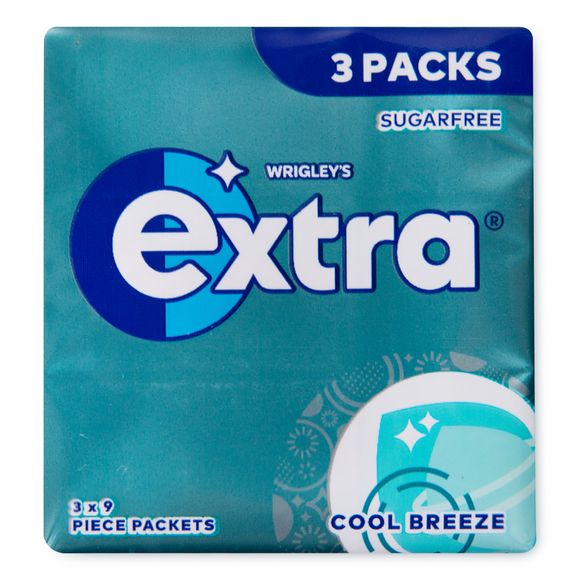 Cool Breeze Sugarfree Chewing Gum Multipack 3 X 12.6g Extra